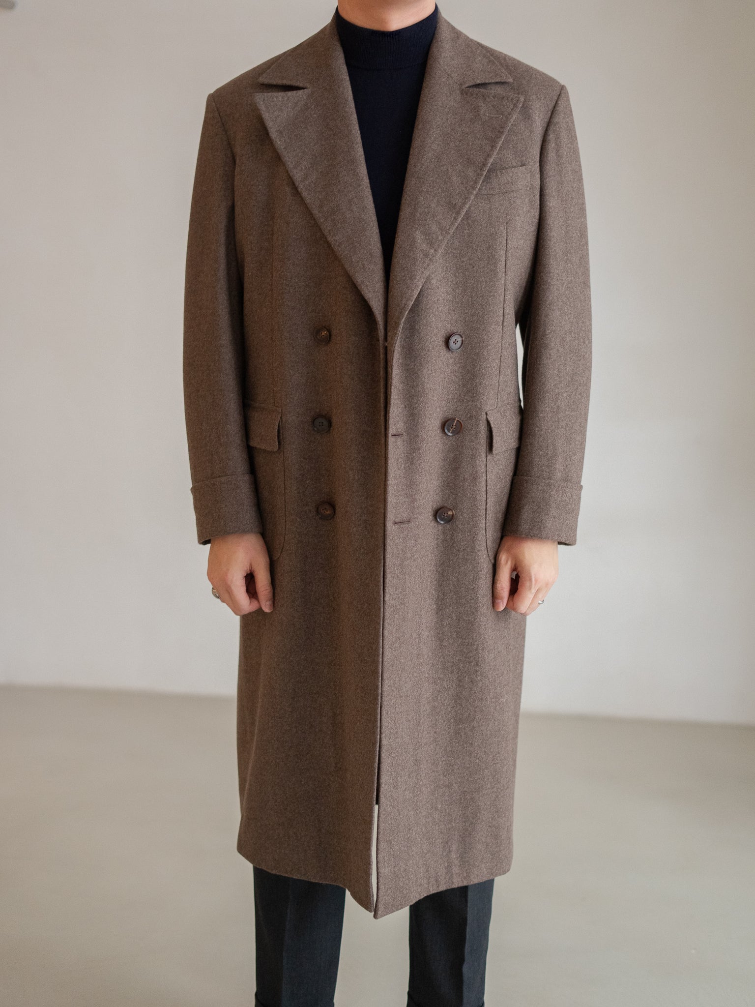 Leichtfried Loden Taupe Polo Overcoat